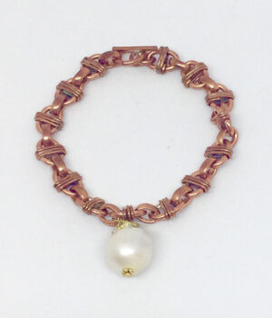 Copper Chain Drop Pearl Bracelet - ByLaShanJewelry.com