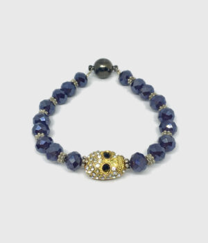 Blue Crystal Skull Bracelet - ByLaShanJewelry.com