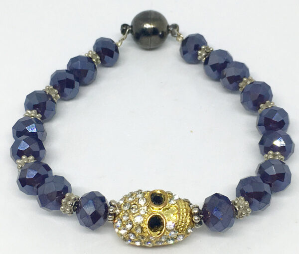 Blue Crystal Skull Bracelet - ByLaShanJewelry.com