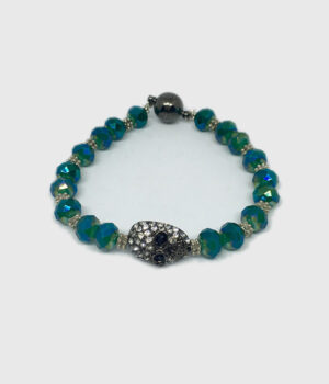 Green-Crystal-Skull-Bracelet - ByLaShanJewelry.com