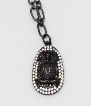 Black Chain Pave Buddah Necklace - ByLaShanJewelry.com