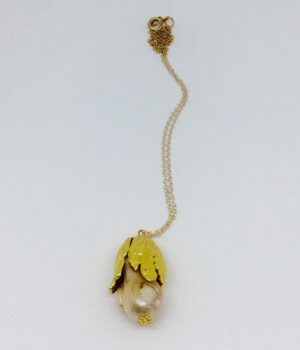 Pink Pearl Leaf Drop Necklace - ByLaShanJewelry.com