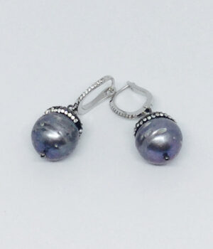 Black Pearl Crystal Drop Earrings - ByLaShanJewelry.com