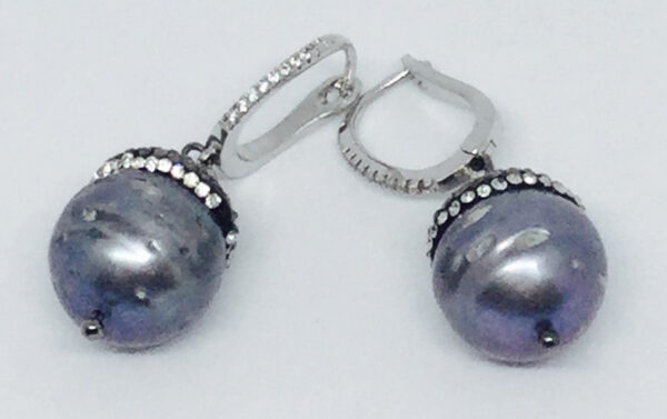Black Pearl Crystal Drop Earrings - ByLaShanJewelry.com