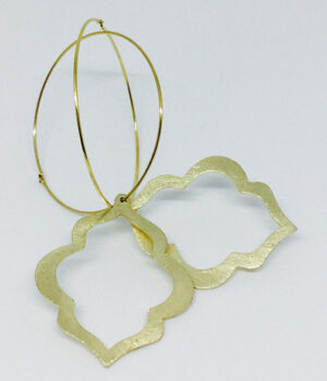Brushed Gold Cutout Hoop Earrings - ByLaShanJewelry.com