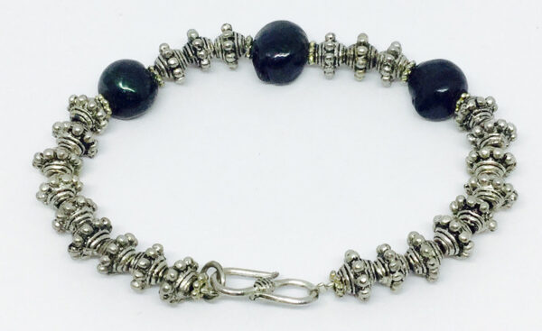 German Silver & Black Pearl Bracelet - ByLaShanJewelry.com